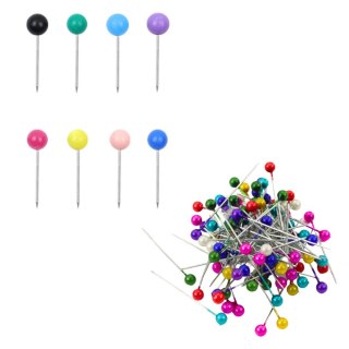 Zestaw Szpilki Krawieckie Biurowe Z Kolorową Główką - 100szt.