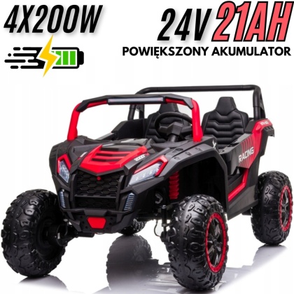 Autko na akumulator MEGA Buggy ATV Racing 4x4 Czerwony 24V 21Ah