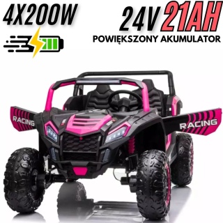 Auto na akumulator MEGA Buggy ATV Racing A032 4x4 Różowy 24V 21Ah