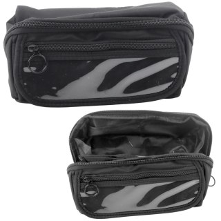 Piórnik Przybornik Szkolny Rozkładany Pojemny Czarny 20x10cm