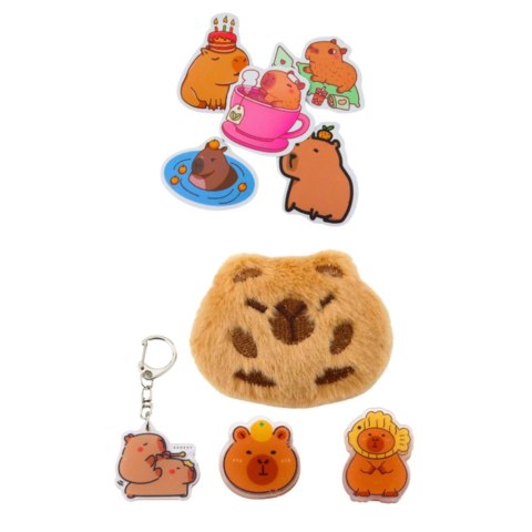 Piórnik Szkolny Dwukomorowy Z Kieszonkami Akcesoria Kapibara 21x12 cm