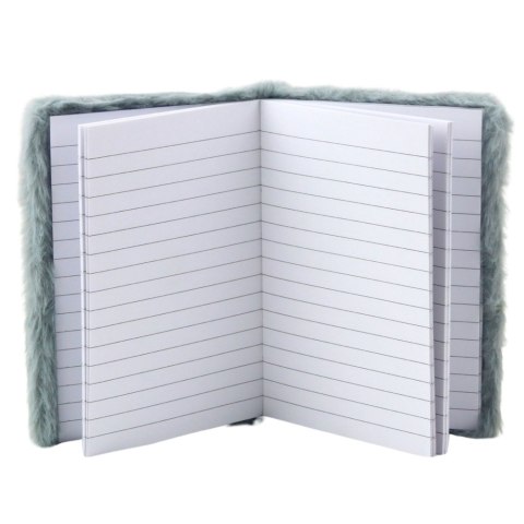 Pluszowy Notatnik W Linie Błyszcząca Gwiazda Szary A6 80 Kartek