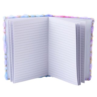 Pluszowy Zeszyt Notatnik W Linie Złote Gwiazdki Pastelowy A5 80 Kartek