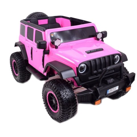 OLBRZYMI JEEP NA AKUMULATOR SPEED, SUPER RÓŻ, MIĘKKIE KOŁA, SIEDZENIE, APLIKACJA/DLS-X15A