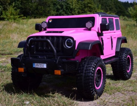 OLBRZYMI JEEP NA AKUMULATOR SPEED, SUPER RÓŻ, MIĘKKIE KOŁA, SIEDZENIE, APLIKACJA/DLS-X15A