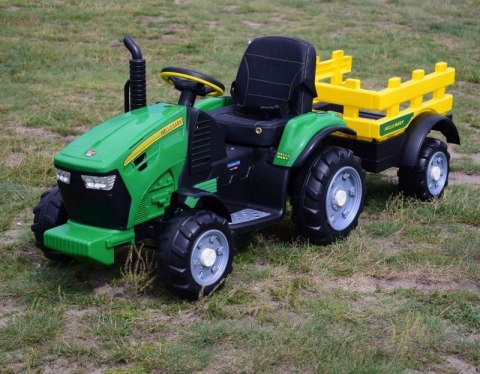 WIELKI TRAKTOR HALLO BABY Z PRZYCZEPĄ, PILOT, APLIKACJA/T990