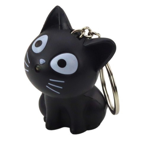 Brelok Do Kluczy Plecaka Kotek Latarka LED Dźwięki Mix Kolor