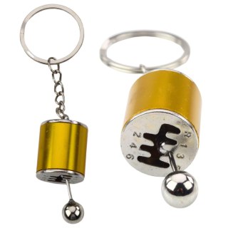 Brelok Metalowy Do Kluczy Skrzynia Biegów Ruchoma Złoty