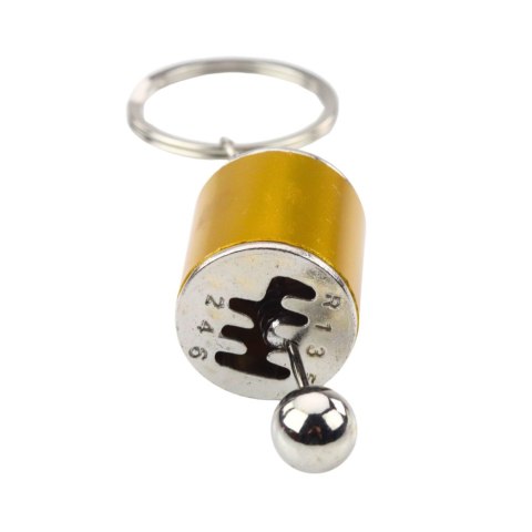 Brelok Metalowy Do Kluczy Skrzynia Biegów Ruchoma Złoty