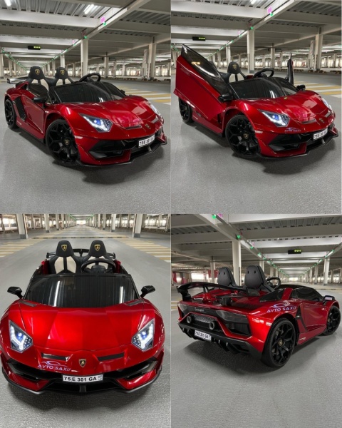LICENCJONOWANY LAMBORGHINI AVENTADOR SVJ DLA 2 DZIECI, FUNKCJA DRIFTU MIĘKKIE SIEDZENIE, MIĘKKIE KOŁA/SX2028 2x300W