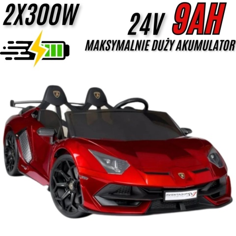 LICENCJONOWANY LAMBORGHINI AVENTADOR SVJ DLA 2 DZIECI, FUNKCJA DRIFTU MIĘKKIE SIEDZENIE, MIĘKKIE KOŁA/SX2028 2x300W