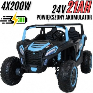 Autko na akumulator MEGA Buggy ATV Racing 4x4 Jasny Niebieski 24V 21Ah