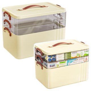 Pudełko Organizer Na Leki Pojemny 3-Poziomowy Apteczka Domowa