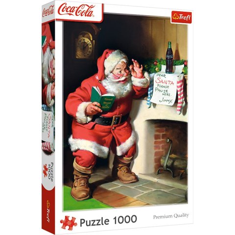 Puzzle - 1000 XMAS - Coca-Cola: Mikołaj przy kominku Trefl 10922
