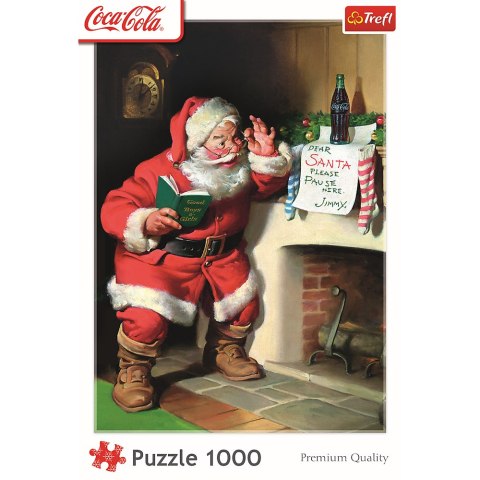 Puzzle - 1000 XMAS - Coca-Cola: Mikołaj przy kominku Trefl 10922