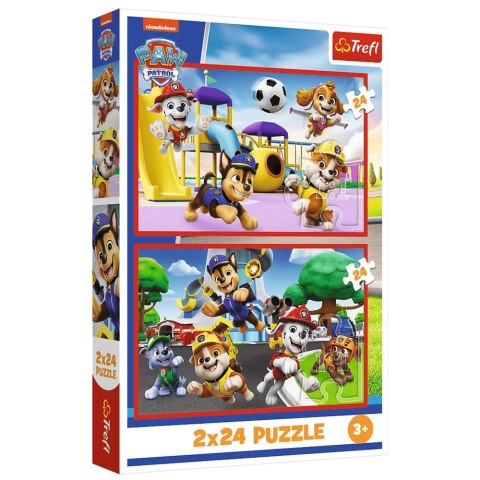 Puzzle - 2x24 - Psi dzień zabaw- Psi Patrol Trefl 34434