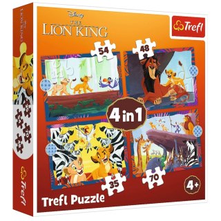 Puzzle - "4w1" - Odważny Król Lew / Disney Lion King Trefl 34653