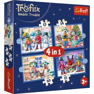 Puzzle - 4w1 - U Treflików pada śnieg Trefl 34657