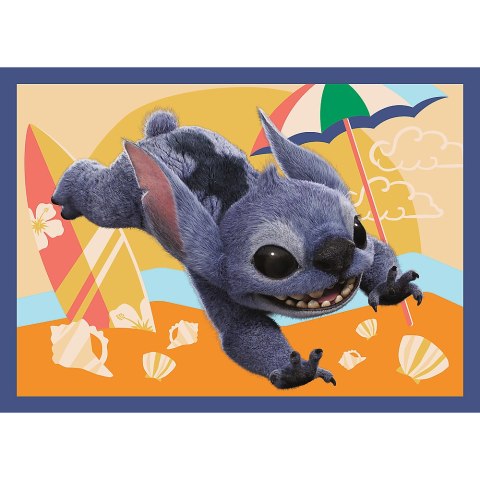 Puzzle - 4w1 - Wakacje na Hawajach - Disney Stitch Trefl 34666