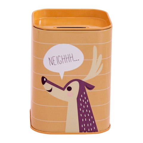 Skarbonka Lisek Metalowa Nauka Oszczędzania Zielona 11x8cm