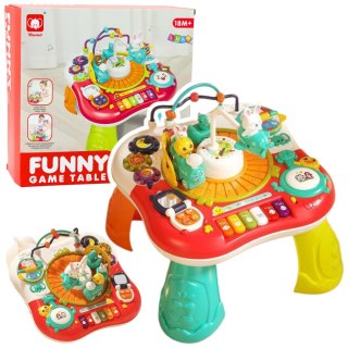 Stolik Edukacyjny Interaktywny Panel Muzyczny Pianinko 2w1 Czerwony