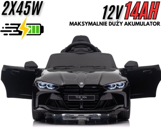 Auto Na Akumulator Bmw M4 Czarne 2x45W + 12V 14Ah POWIĘKSZONY AKUMULATOR