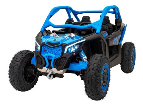 Buggy CAN-AM Maverick 3 PRO + PILOT + Pompowane KOŁA auto na akumulator Niebieski 2x320W 24V DK-CA001