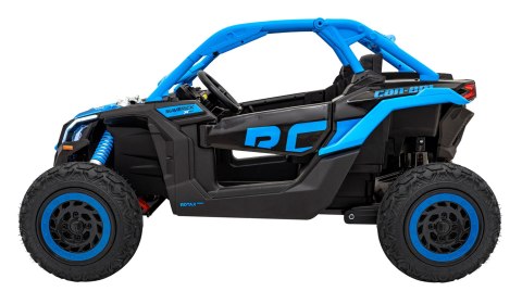 Buggy CAN-AM Maverick 3 PRO + PILOT + Pompowane KOŁA auto na akumulator Niebieski 2x320W 24V DK-CA001