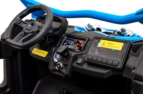 Buggy CAN-AM Maverick 3 PRO + PILOT + Pompowane KOŁA auto na akumulator Niebieski 2x320W 24V DK-CA001