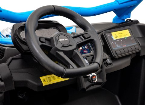 Buggy CAN-AM Maverick 3 PRO + PILOT + Pompowane KOŁA auto na akumulator Niebieski 2x320W 24V DK-CA001