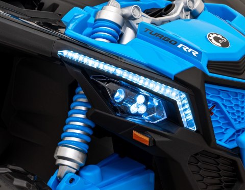 Buggy CAN-AM Maverick 3 PRO + PILOT + Pompowane KOŁA auto na akumulator Niebieski 2x320W 24V DK-CA001