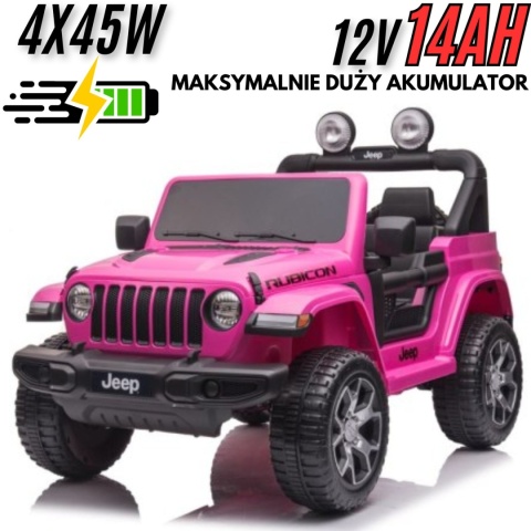 Pojazd na Akumulator Jeep Wrangler Rubicon DK-JWR555 Różowy