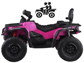 Quad Can Am Outlander 4x4 na akumulator 24V 7Ah + PANEL MP4 Różowy