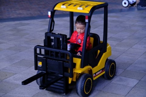 OUTLET WÓZEK WIDŁOWY NA AKUMULATOR, PILOT, MIĘKKIE KOŁA, SKÓRA/DLS-08