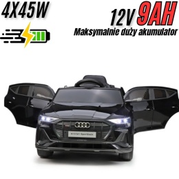 Auto Na Akumulator Audi E-Tron 4x4 Czarne QLS-6688 12V 9Ah - POWIĘKSZONY AKUMULATOR