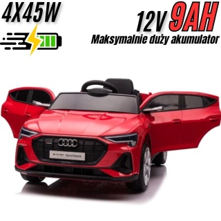 Auto na akumulator Audi E-Tron Sportback Czerwony 12V 9Ah - POWIĘKSZONY AKUMULATOR