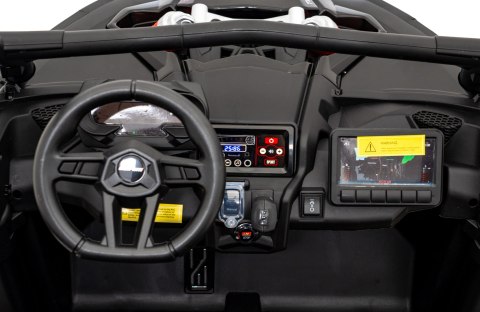 Buggy CAN-AM Maverick 3 DELUXE + Pompowane KOŁA auto na akumulator Czarny 4x200W 24V DK-CA001