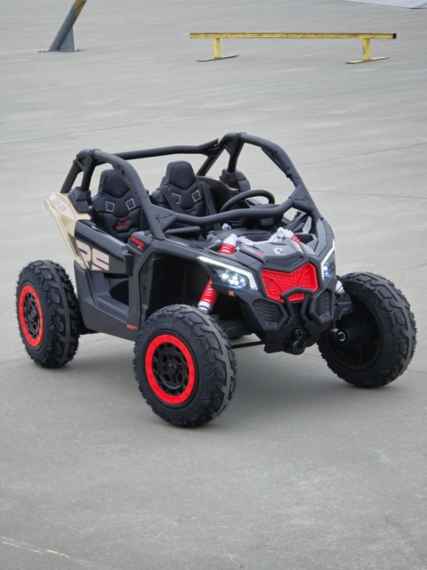 Buggy CAN-AM Maverick 3 DELUXE + Pompowane KOŁA auto na akumulator Czarny 4x200W 24V DK-CA001