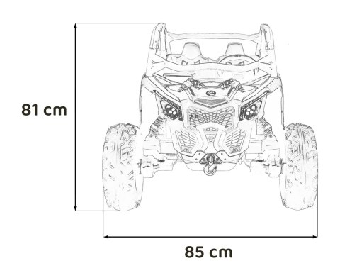 Buggy CAN-AM Maverick 3 DELUXE + Pompowane KOŁA auto na akumulator Czarny 4x200W 24V DK-CA001