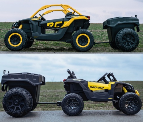Buggy CAN-AM Maverick 3 DELUXE + Pompowane KOŁA auto na akumulator Czarny 4x200W 24V DK-CA001