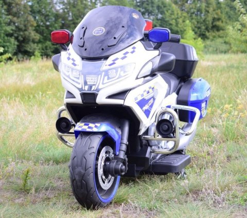 OLBRZYMI SUPER MOTOR ŚCIGACZ POLICYJNY,MIĘKKIE KOŁA, MIĘKKIE SIEDZENIE, GAZ W RĄCZCE, HAMULEC /MH888