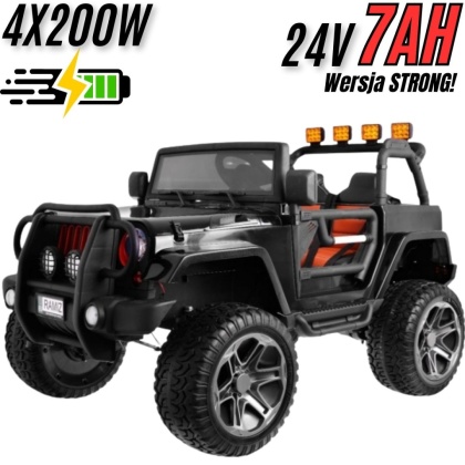Pojazd Monster Jeep 4x4 Czarny WXE1688 24V7Ah 800W