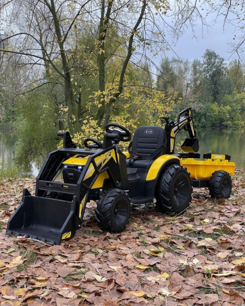 Wielki traktor/koparka na akumulator 720-T z przyczepką 24V 2x200W + POWIĘKSZONY AKUMULATOR [SX2068]