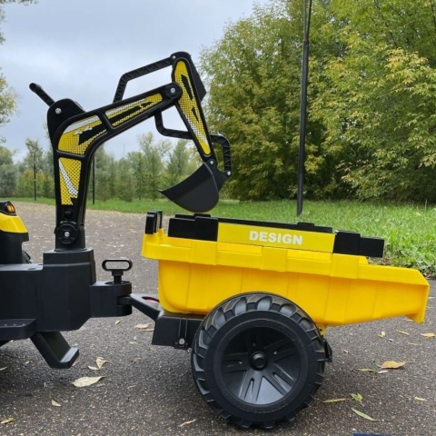 Wielki traktor/koparka na akumulator 720-T z przyczepką 24V 2x200W + POWIĘKSZONY AKUMULATOR [SX2068]