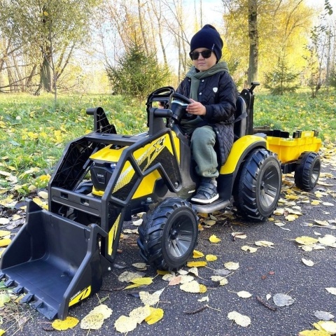 Wielki traktor/koparka na akumulator 720-T z przyczepką 24V 2x200W + POWIĘKSZONY AKUMULATOR [SX2068]