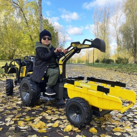 Wielki traktor/koparka na akumulator 720-T z przyczepką 24V 2x200W + POWIĘKSZONY AKUMULATOR [SX2068]