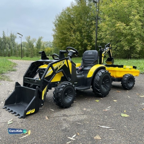 Wielki traktor/koparka na akumulator 720-T z przyczepką 24V 2x200W + POWIĘKSZONY AKUMULATOR [SX2068]