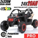 Auto na akumulator Buggy CAN-AM Maverick 3 PRO POMPOWANE KOŁA Turbo RR Beżowy 2x320W 24V 20Ah - POWIĘKSZONY AKUMULATOR