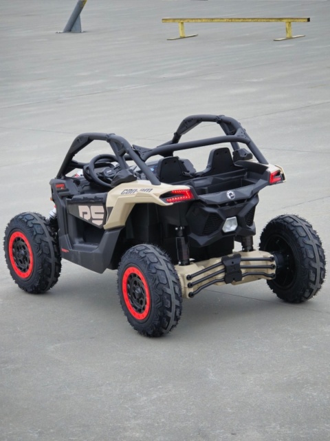 Auto na akumulator Buggy CAN-AM Maverick 3 PRO POMPOWANE KOŁA Turbo RR Beżowy 2x320W 24V 20Ah - POWIĘKSZONY AKUMULATOR