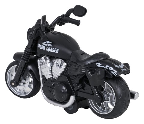 Metalowy Motocykl Czarny z Funkcją Świateł i Dźwięku